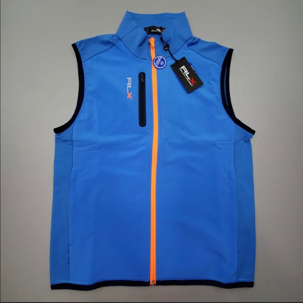Ralph Lauren Men's RLX Golf Wicking Vest Full Zip Stretch Blue